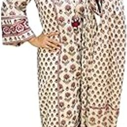 Pure MUL Cotton A-Line Suit Set for Women | Block Print Floral Kurta with Bell Sleeves, Bottom & Full Dupatta | Off White | Festive & Occasion Wear | Sizes M-2XL-picture-11