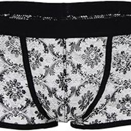 Men's Floral Print Sheer Lace Boxers Underwear Underpants L Black | Clothing Shoes & Accessories | Mens Clothing | Underwear | 1 Piece Men Boxers Underpants-image-31