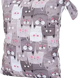 Baby Cloth Diaper Bag, Wet Diaper Bag Portable Double Zippers for Daily Use for Kids(New cat)-image-45