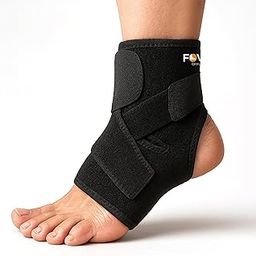 FOVERA Premium Ankle Support Compression Brace for Injuries, Ankle Protection | Adjustable Wrap for Pain Relief & Recovery, Ankle Band for Men & Women, Breathable Neoprene - 1 Pc, Universal Size-0
