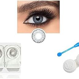 STERLING GRAY MD SPARKLE MONTHLY COLOR CONTACT LENS WITH CASE,LENS HOLDER AND 50ML SOLUTION (PACK OF 1 PAIR)-image-98