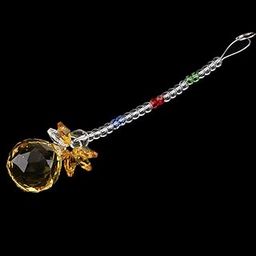 MYADDICTION Crystal Hanging Suncatcher Rainbow Beads Ball Pendant Prisms Yellow 21cm Crystal Pottery & Glass | Glass | Art Glass | Other Art Glass Pottery & Glass | Glass | Art Glass | Other Art Glas-image-1