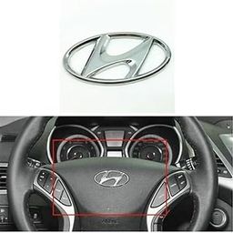 Fabbay Car Steering Wheel Center Hub Aloy Alloy Cap Sticker Emblem Monogram Badge Logo Decal Symbol Compatible with H-yundai i10 i20 Accent Xcent Santro Eon Verna Creta Venue-image-18