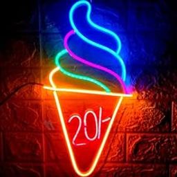 SG PRINT Ice Cream Neon Sign - Ice Cream Neon Sign For Shop/Cafe/Restaurent - Ice Cream Led Sign - Multicolor Ice Cream Cone (12X18inch)-image-22