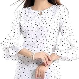 HIALTO Crepe Floral & Star Printed Tunic Tops, Tops for Women Western Stylish Latest-image-9