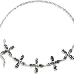 Skull Head Belts for Women and Girls Stylish Kamarbandh Kamar Chain Waist Belt for Dresses Jeans Saree (rrsd16725kb)(Silver)-image-91