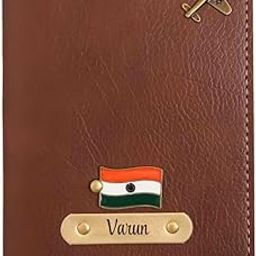 Personalised Leather Passport Cover, Brown, Mr Crown Design with Name Customisation (TAN)-picture-37