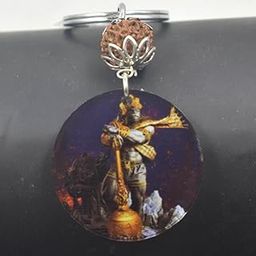Lord Rudra Angery Hanuman Religious Rudraksha Acrylic Keychain for Men and Women-image-51