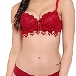 Women's Cotton Lightly Double Push Up Padded Cup Under-Wired Reagular Bra Panty Set-image-65