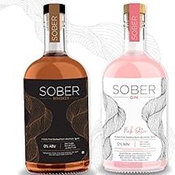 SOBER Non-Alcoholic Gin & Whiskey Variety Pack – Alcohol-Free, Rich Flavors for Cocktails and Sipping (Whiskey & Pink Gin)-image-37