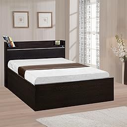 DELITE KOM | 1 Year Warranty | Single Bed, Plum Engineered Wood Bed with Box Storage & with Headboard Shelf Storage, Wooden Bed (83x37 Inches) | Installation Included | Color - Flowery Wenge-image-39