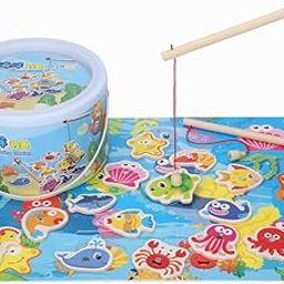 Magnetic Wooden Fishing Game and Puzzle with Ocean Animal Magnets Children Kids Toys-picture-24