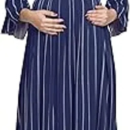 mamma's maternity Women's Knee Length Printed Maternity/Feeding/Nursing Dress-picture-4
