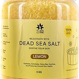 7Ved Dead Sea Salt For Bath Spa N Shower and Pain Relief. Use for Hand, Feet, Body Scrub, Pedicure, Muscle, Joint PainRelief, Relaxation (Lemon Fragrance)-image-54