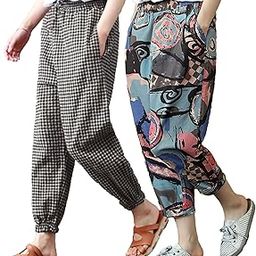 Womens/Girls Poly Cotton Pajama & Capri/Nightwear/Outdoor/Loungewear/Trouser (Pack of 2)-image-23