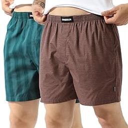 Boxer Shorts Regular Fit 100% Cotton Boxer, Side and Back Pocket Breathable Super-Soft Anti-Bacterial Microfibre Waistband Ultra-Light Innerwear for Men-Stream Teal, Prism Mauve-M-image-28