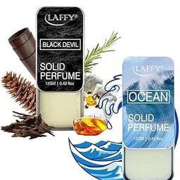 LAFFY BLACK DEVIL & OCEAN Solid Perfumes | Alcohol Free Cologne for Men & Women | Non-Greasy Wax Perfume | Strong & Lasting Fragrance | Gifting Set for Him & Her,12 gm (Pack of 2)-2