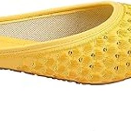 Rajasthani Jaipuri Jutti Women/Girl's (Yellow)-image-5