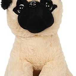 STRIDERS 12 Inch Premium and Super Soft Black Beige Dog Plush Toy,Realistic, Ideal Gift-28