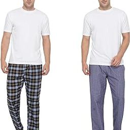 Mens Pyjama Bottoms, 100% Cotton, Blue Pink Check Pyjama for Men, Mens Leisure Wear, Night Wear Pajama-picture-28