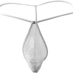 Men Polyester & Spandex New Unique G-Strings Pouch Thong (White)-picture-28