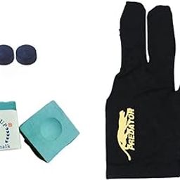Laxmi Ganesh Billiard Snooker and Pool Combo of Silver Cup Chalk -2pcs with 1- Predator Glove and 2- Tips-image-42
