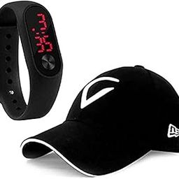 Silicone Boy's Cotton Cap & Digital Watch(023151265_Black)-image-52