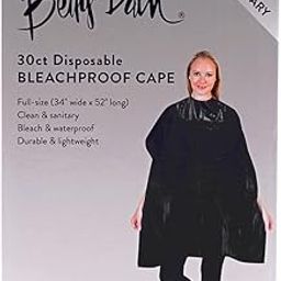 Disposable Black All Purpose Salon Capes (30 Pack, 34" x 52") - Waterproof, Bleach Proof, Durable, Lightweight Hair Cutting and Processing Salon and Barber Capes-image-15
