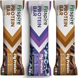 Fitspire Blueberry & Choco Fudge Protein Bar | 21g Protein With Premium Advanced Whey Blend | High Fiber & Sugar Free | Cholestreol Free | Healthy Snack & Breakfast Protein Bar - (Pack of 3)-picture-0