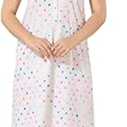 Women's Front Open Cotton Maternity Nighty | Polka Dot Printed Calf Length Maxi | Comfortable Sleepwear | Feeding Nightwear | Breathable Post Pregnancy-image-19