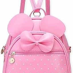 Backpack for Womens,Girls,Kids,Female. Pu Leatherette Fabric Travelling Outdoor, Picnic,School, College Office Work Casual Daily use|Pink,10Ltrs(Rkh,pink 2kan backpack186)-image-112