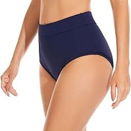 Period Swimwear Leakproof Bikini Brief Bottoms Waterproof Menstrual Swim Bottoms for Teens, Girls, Women, Navy, X-Small-image-88