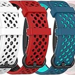 Chofit Sport Band Compatible with Amazon Halo, Soft Silicone Replacement Wrist Strap Double Color Air Holes Designer Bands Compatible for Amazon Halo Tracker (4Pack Colorful)-13