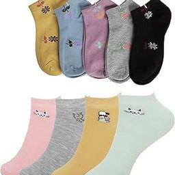 Womens Cotton Sneaker AnkleLength/Anklet/Low-Cut Designer Printed Fancy Socks. (Random design and color)-image-1