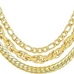 Jewellery Set Stylish Latest Gold Combo Necklace Chains Chain for Men Boys Boy Friend Gents Mens (3 Pcs) -CN-A306-image-19