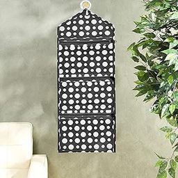 Kuber Industries Dot Printed Wall Hanging Magazine Letter Holder/Organizer With 3 Zipper Pockets (Black & White)- Polyvinyl Chloride | Stylish and Functional Wall-Mounted Storage Solution-image-85