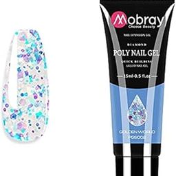MOBRAY Glitter Nail Extension Poly Nail Gel from BELLE GAGA ™ Extend Builder Gel Finger Nail Extension UV LED Acrylic Builder Gel (Gorgeous Lany)-image-77