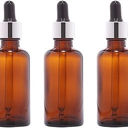 Rentra S.P.A 50ml Amber Round Regular Glass Bottle + Glass Dropper + Silver Ring + Black Silicon Teat-49