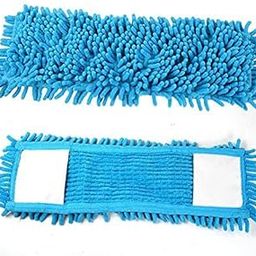 RRJ Home Cleaning Microfiber Pad for Flat Mop Blue Refill (42x12 cm) - Set of 2-image-62