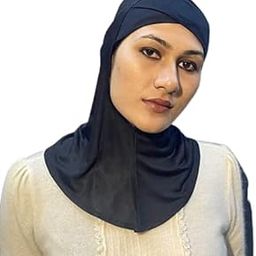 Stretchable Criss cross Black Ninja cap cum Hijab-image-24