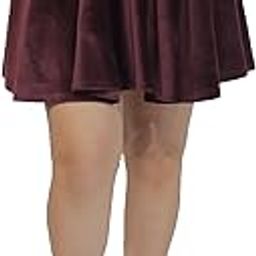 PINKSHELL Super Soft Velvet High Waist Skirt - Above Knee, Stretch Waist Flared, Trendy Tennis Mini Skirt-picture-52