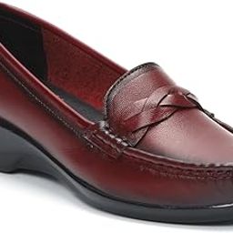 Genuine Leather Loafers for Women W-2231 | Comfort Office Footwear for Women with Memory Foam Cushioned Insoles-image-10