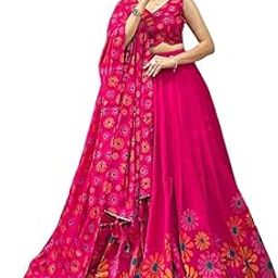 Women's Wedding Special Floral Print With Tussar Sillk Lehenga Choli Set-picture-29