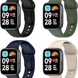 Mesen Strap Compatible with Xiaomi Redmi Watch 3 Active, 4pcs Colorful Silicone Strap Replacement, Wristbands Sports Bracelets Compatible with Redmi Watch 3 Lite-image-57