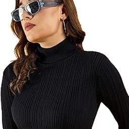 98 Degree North Women Cotton Self Design High Neck Pullover Has A Full Sleeves and Straight Hem-RG1143-NAVY-image-70