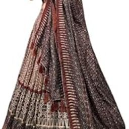 Women's Wedding Special Tussar Silk With Leriya Printed and Ikkat Printed Lehenga Cholli-picture-34