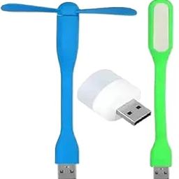 Triple Combo - USB Light | USB Fan - Mini USB Bulb - Emergency Combo (use with laptop, phone, desktop) usb Led Light | USB Fan (Multicolor)- usb light and fan-image-37