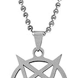 M Men Style Bikers Jewelry Gothic Star Of Devid Pentacolo Pentagram Silver Stainless Steel Pendant Necklace Chain For Men And Women LC0061-image-95