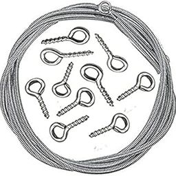 DJP TECH Aluminium Window Net Curtain Wire Spring Cord Kit with Hooks and Eyes (2 Meter with 2 Hook)-13