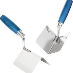 HASTHIP® 2Pcs Stainless Steel Trowel 80 x 60mm Angle Trowel for Plastering Sharp Corner Creating Angle Trowels Rubbrized Handle Design Hand-Welded Angle Trowel for Plaster, Gypsum, Cement-picture-14